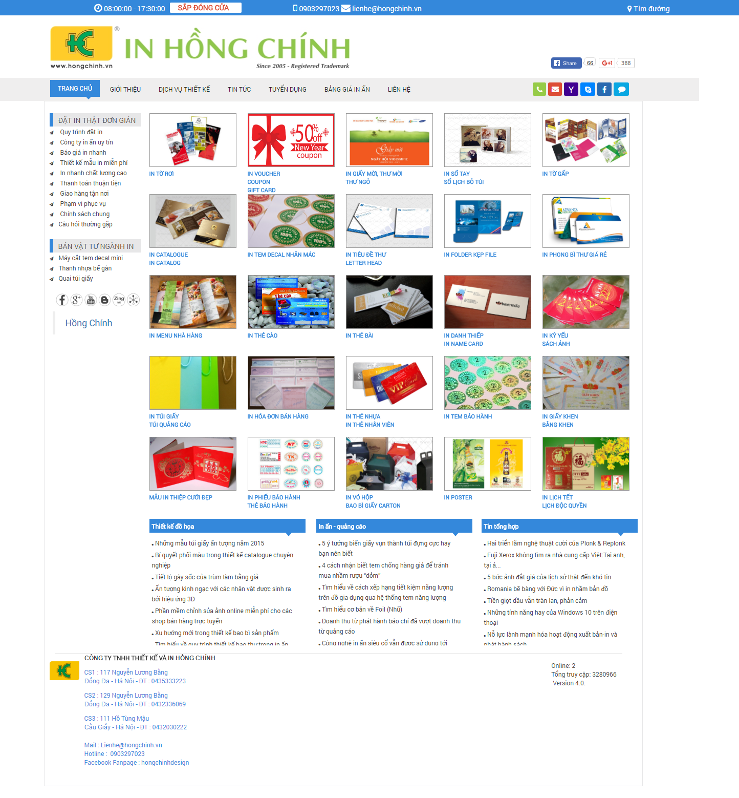 Thiết kế website công ty in ấn Hồng Chính đẹp SEO nhanh hiệu quả